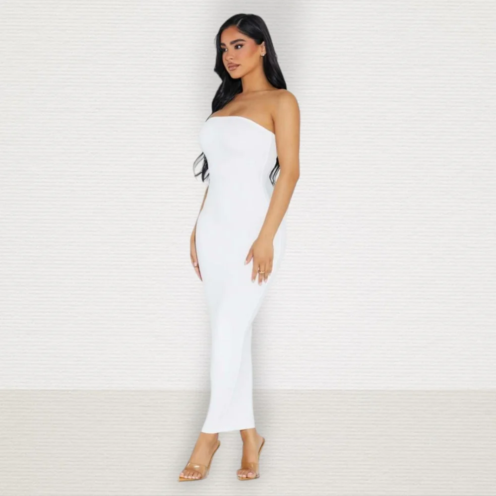 NAKED WARDROBE: THE NW TUBE DRESS, WHITE L - Picture 2 of 16